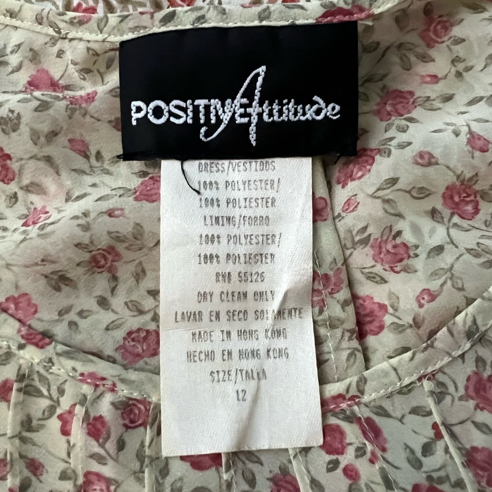 Positive Attitude 90s Vintage Floral Tie Back Maxi Dress Yellow & Pink Size 12 - Picture 9 of 9